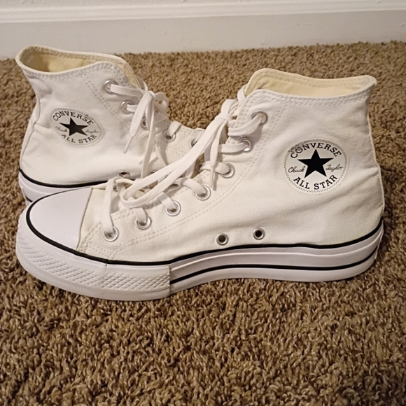 Converse Chuck Taylor All Star Lift Platform high-top sneakers in white canvas w - Picture 11 of 14